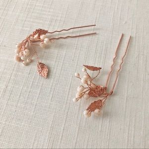 Rose gold hair pins